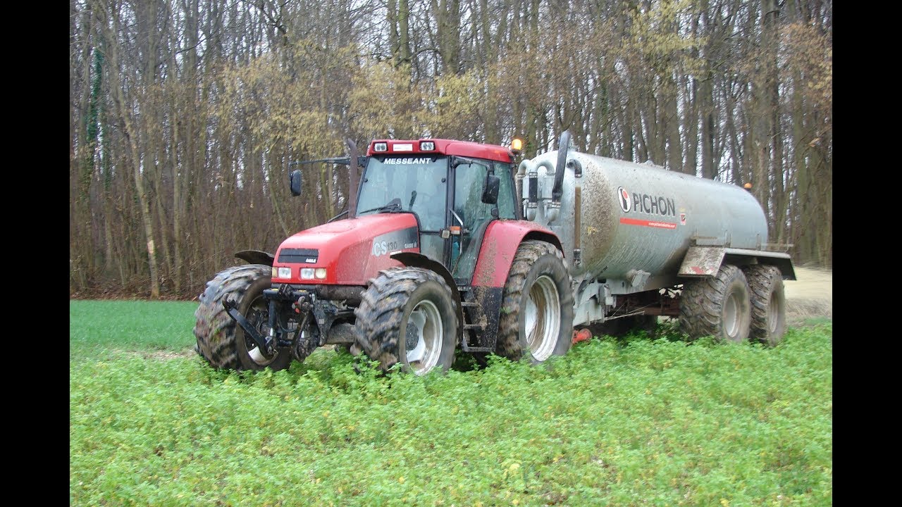 Épandage de Lisier 2018-CASE IH CS130/PICHON en conditions difficiles