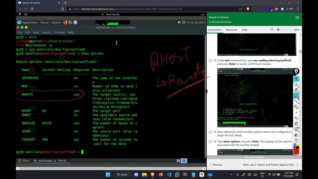 DoS vs DDoS Attack Explained | Metasploit & Hping3 Tutorial (Ethical Hacking)