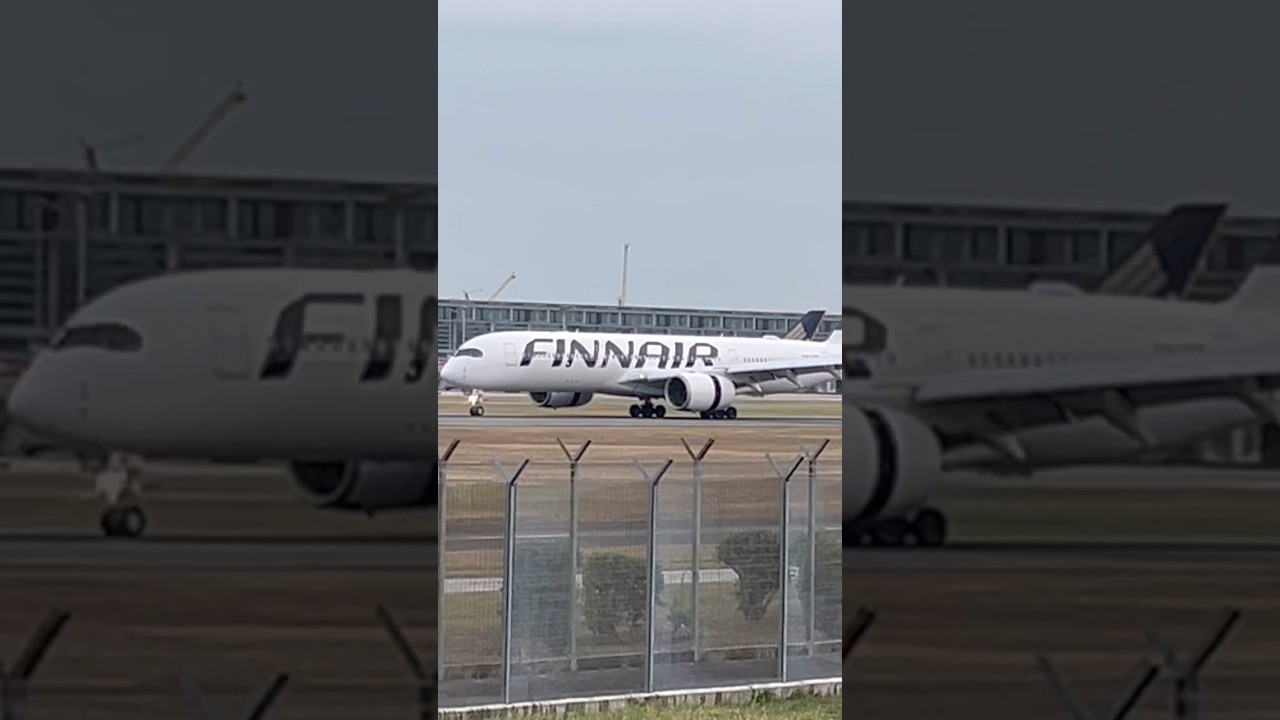 Finnair A350-900 landing at SIN (AY131 HEL-SIN)