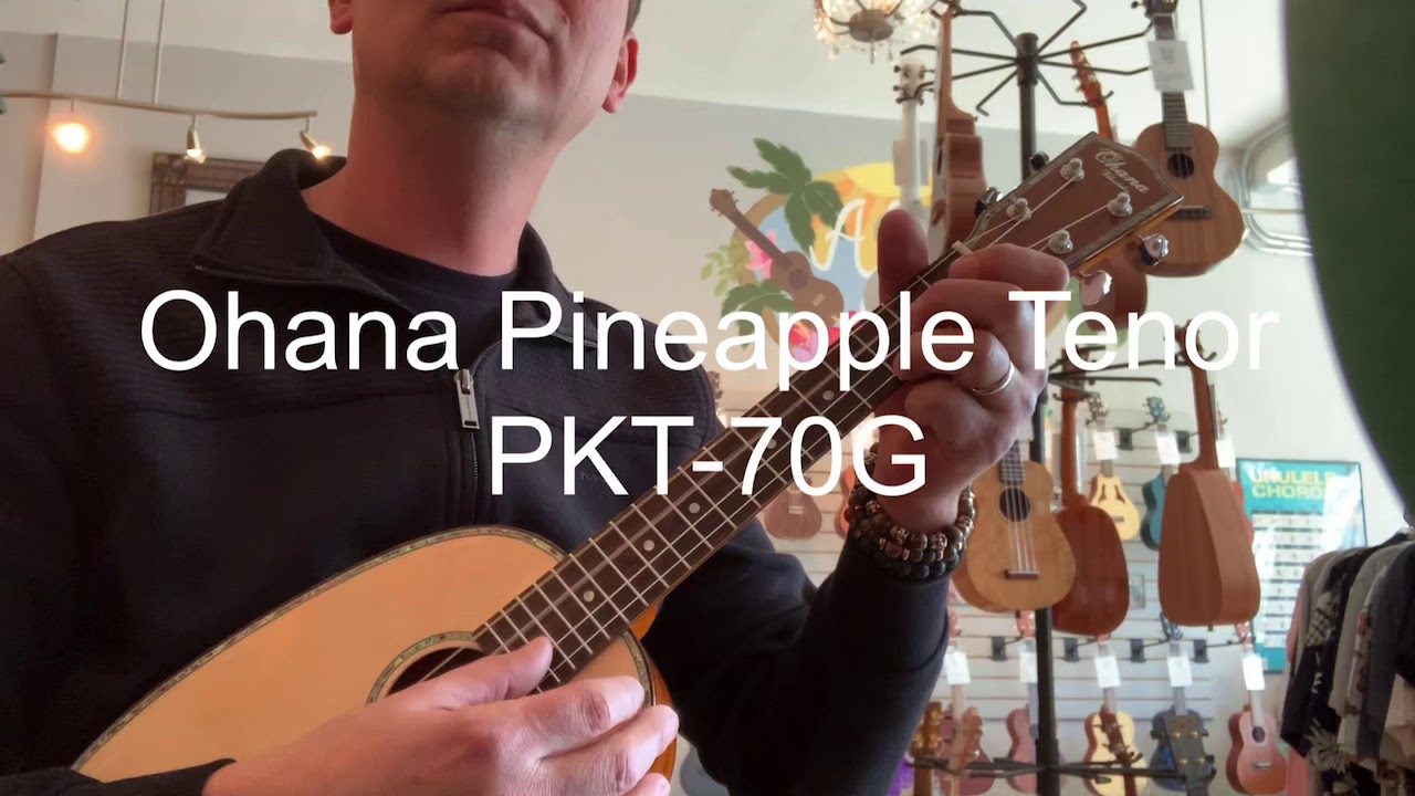 Ohana PKT-70G Pineapple Tenor Ukulele Demo at Aloha City Ukes