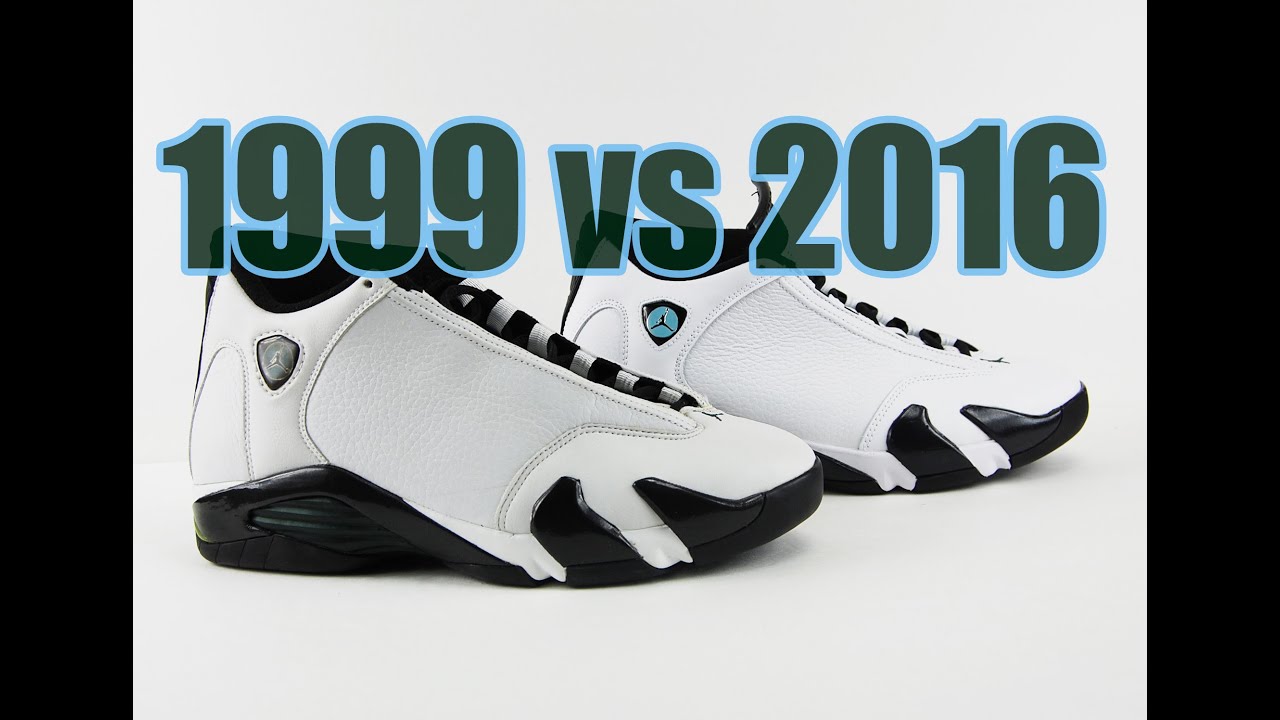 2016 vs. 1999 Air Jordan 14 Oxidized Green Comparison