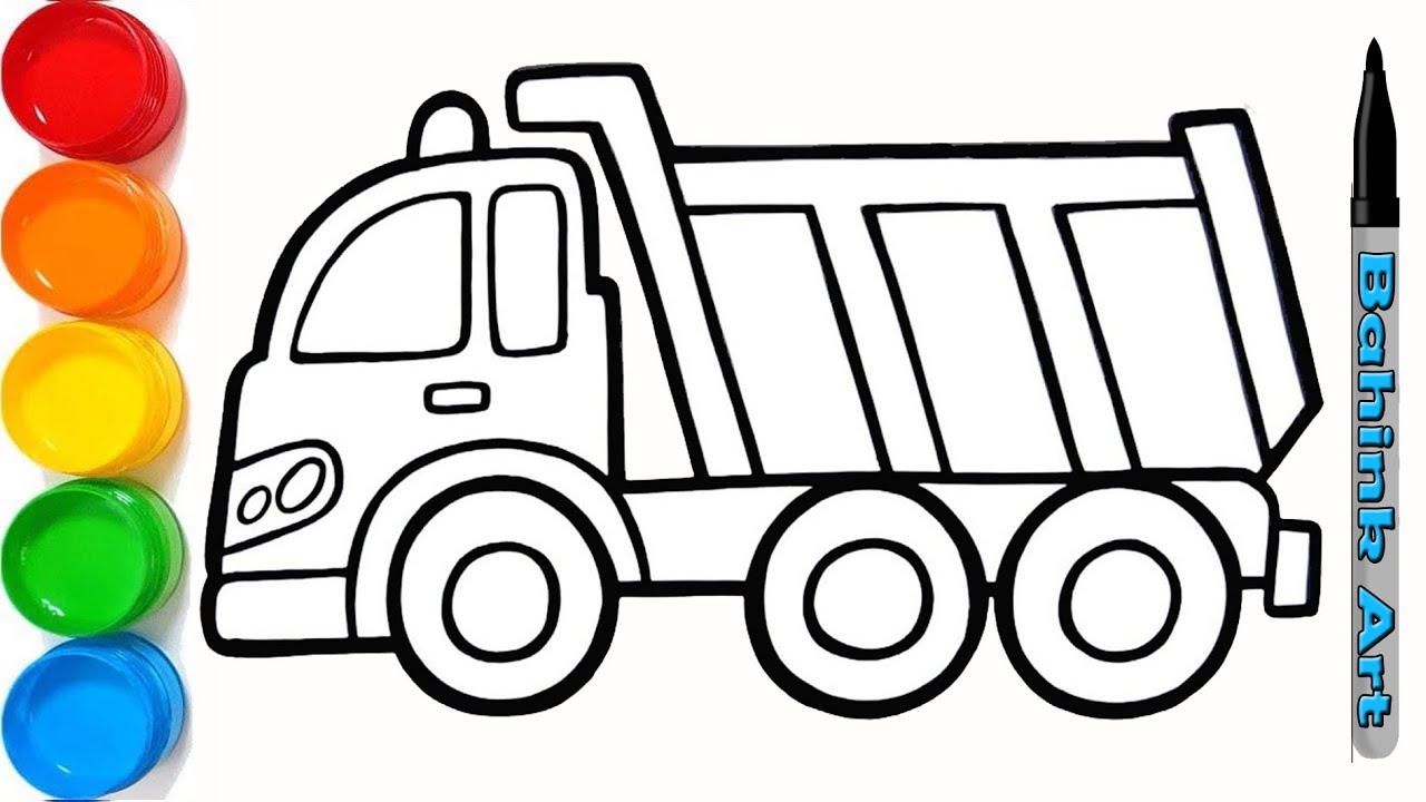 Drawing a Truck for kids easy | Learn to drawing and coloring for kids and toddlers