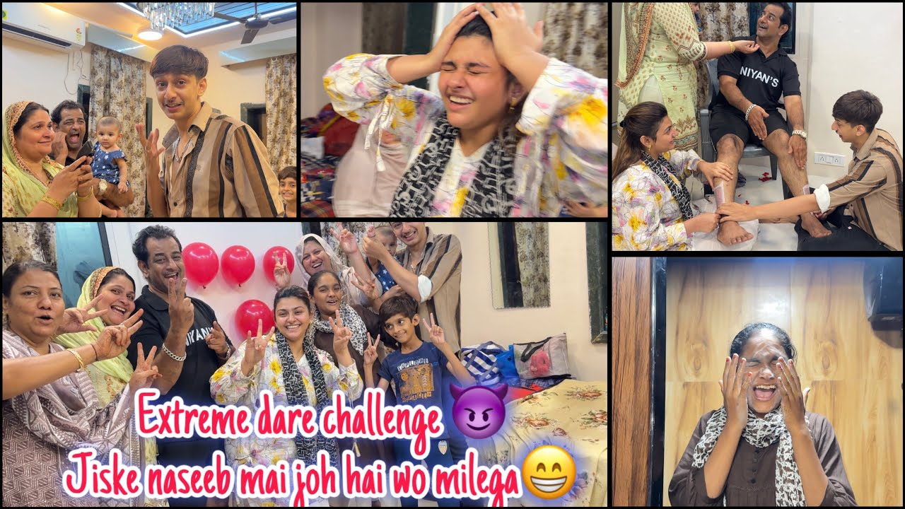Extreme dare challenge with my family😈🤮sabka huwa bura haal🤣jiske naseeb mai joh aya wo uska😉