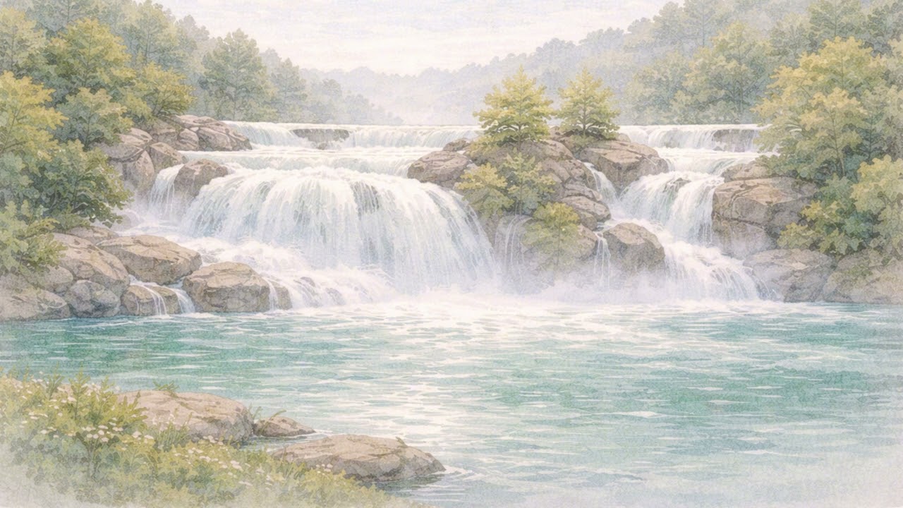 Waterfall Landscape 4K | Peaceful Nature River TV Art Display Relaxing Background Scene