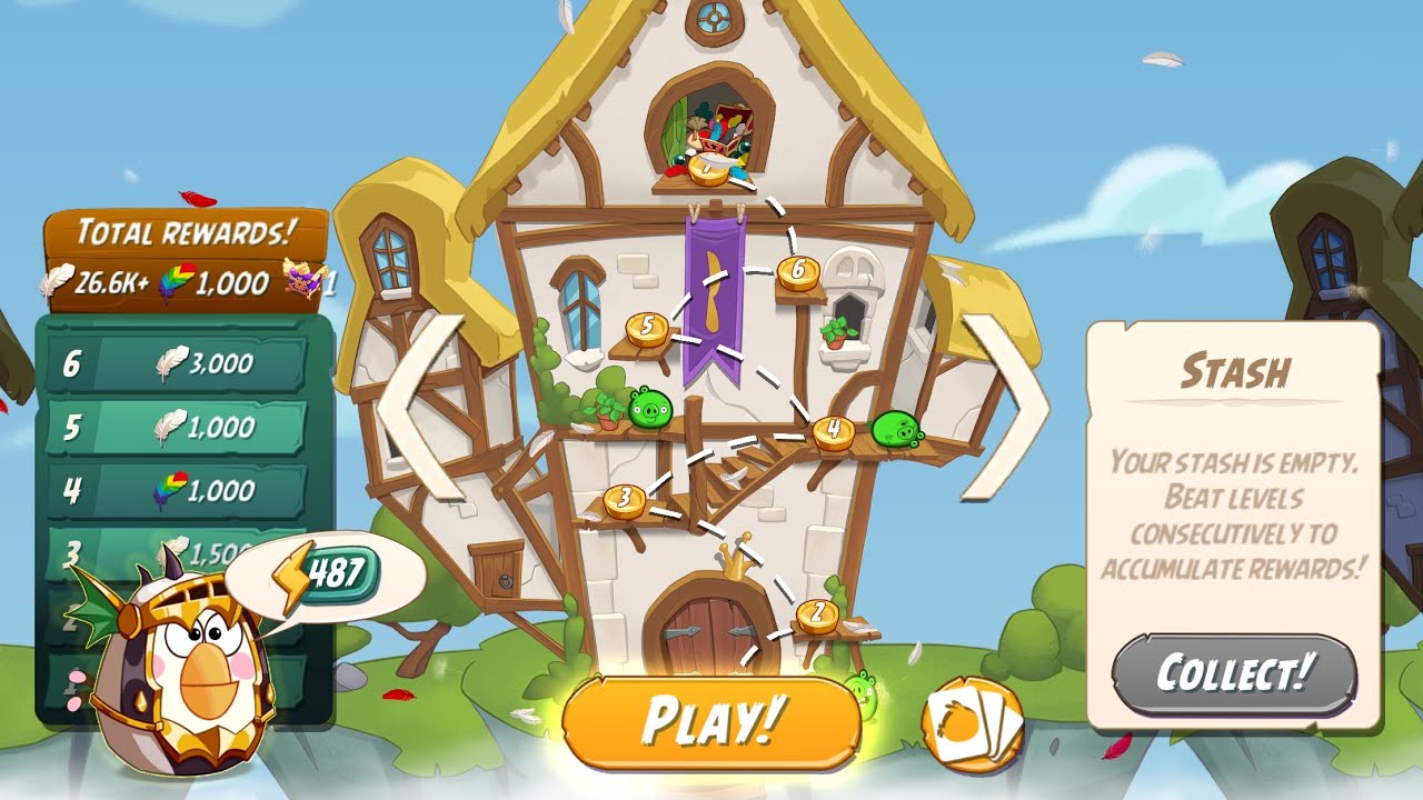 Feather Quest for Matilda, 1st Try. (failed)- No Red,Blues,Chuck,Hal /Matilda - Angry Birds 2