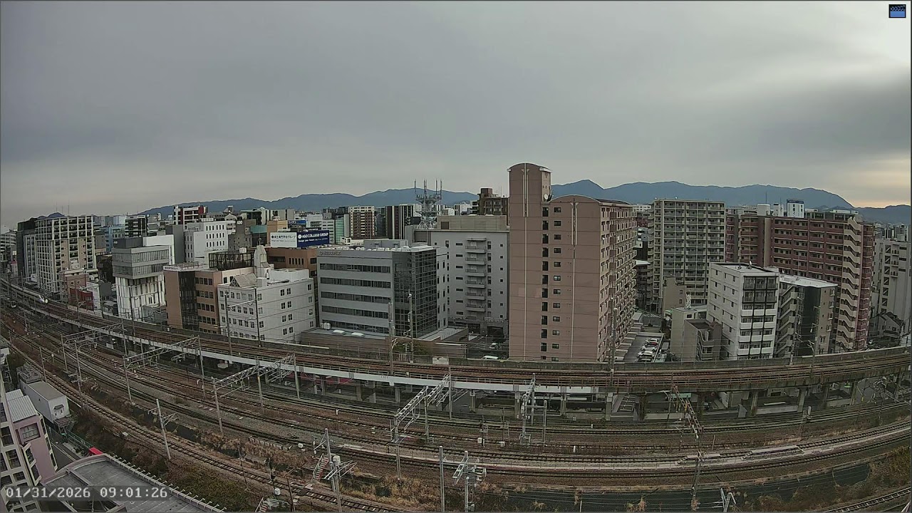 Live Cam: Hakata Station, Fukuoka, JP｜Shinkansen & Local JR Lines｜Night View｜Sunrise & Morning Sun