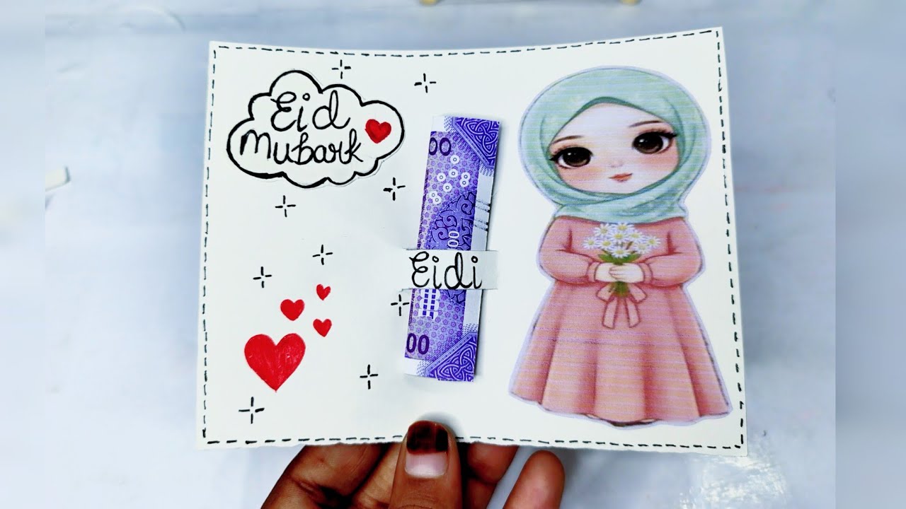 NkCraftsArt is live👋🌷 Handmade Eidi Card 🌷