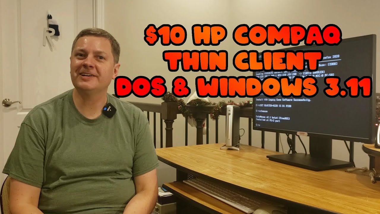 RetroShort: Budget Retro Computer Setup - $10 HP Compaq T5300 Thin Client DOS and Windows 3.11