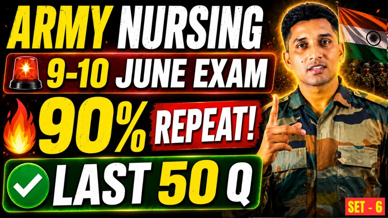 Army Nursing Assistant PYQ Series 2026 🔥 Army NA Previous Year Question Paper Solution