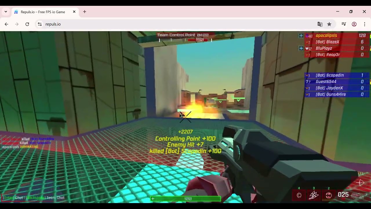 Repuls io Game 50 bots -vs- apocalipsis and --team control point--