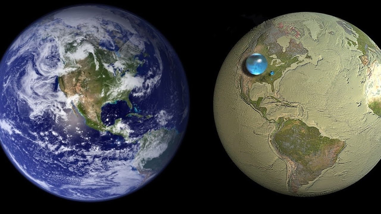 Land and water on earth