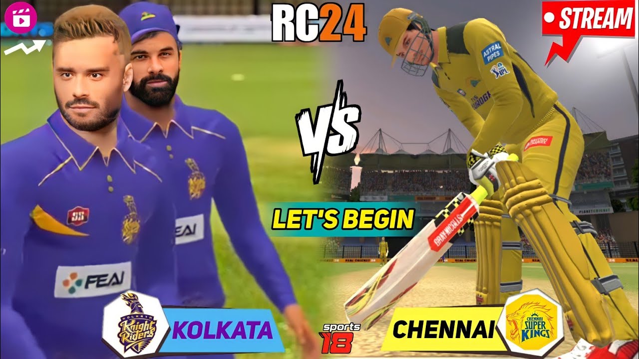 RC24 KKR vs CSK  : Chennai vs Kolkata RCPL / IPL 2024 Gameplay ! Real Cricket 24 Auction Match Tamil