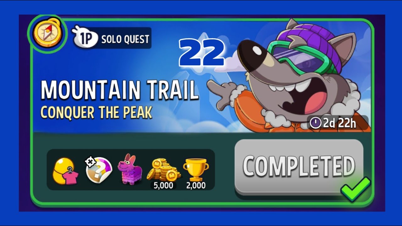 Mountain trail solo challenge|solo quest 22|match masters