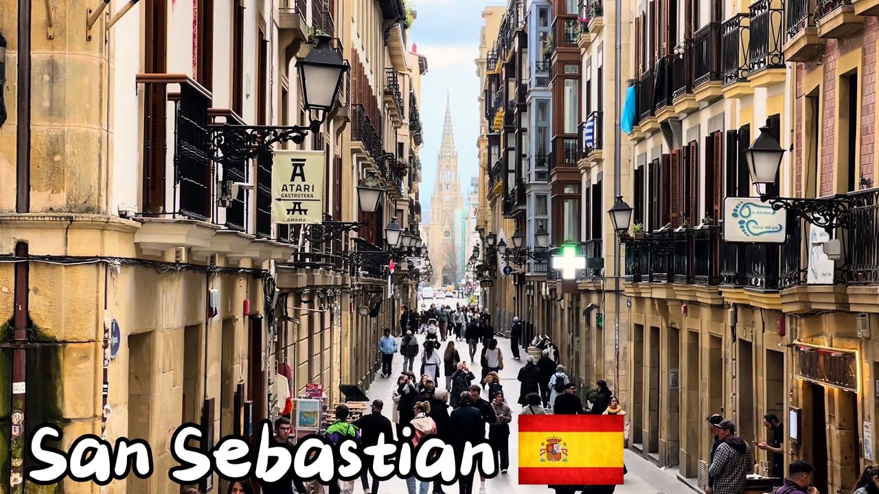 San Sebastian - Hiszpania [walking tour] Spain   NO TALK