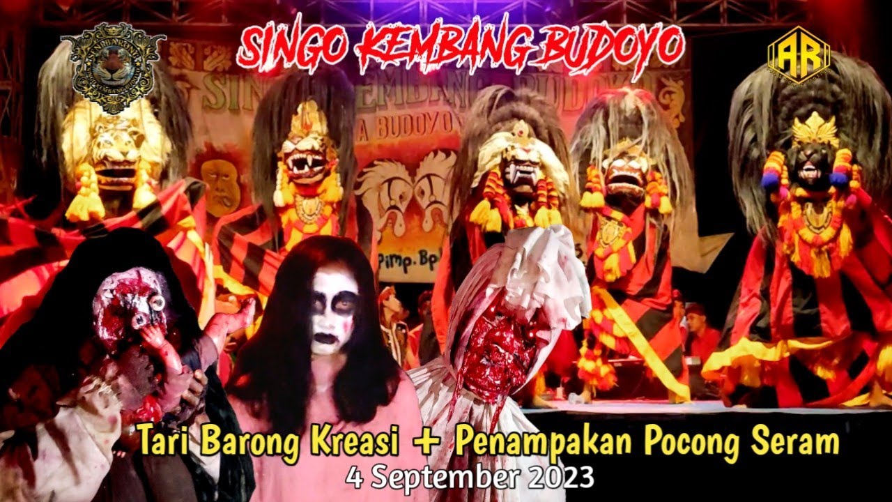 Barongan Kreasi Ft Arak Arakan Pocong Seram SKB Singo Kembang Budoyo Goito 4 September 2023