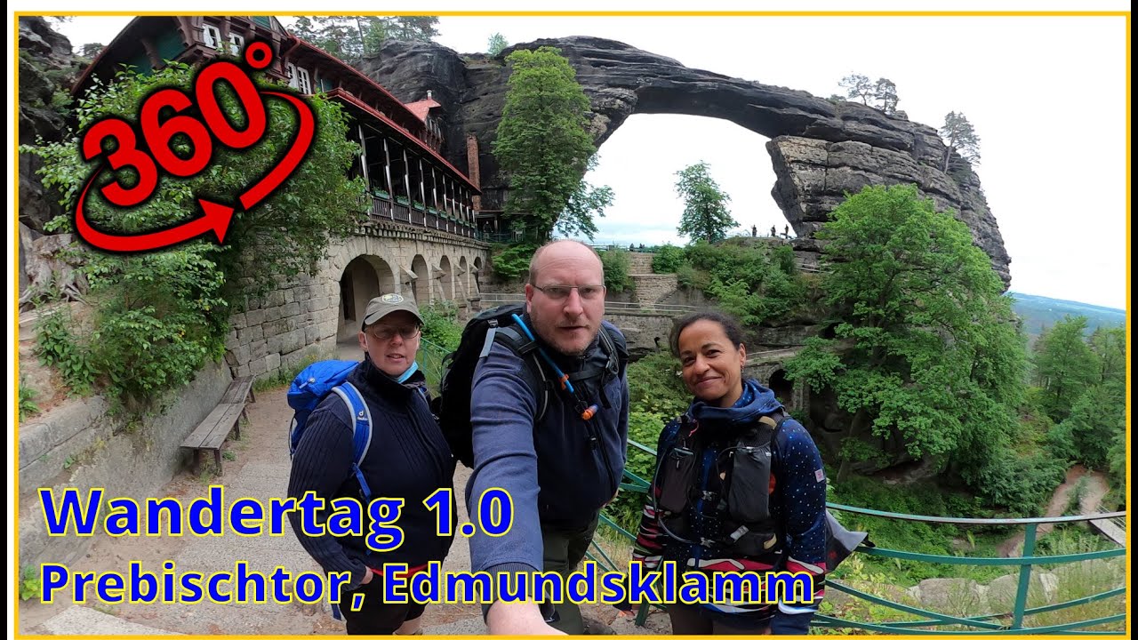 Wandertag 1.0 - Prebischtor, Luchslehrpfad, Edmundsklamm | 360° Film | NP Böhmische Schweiz