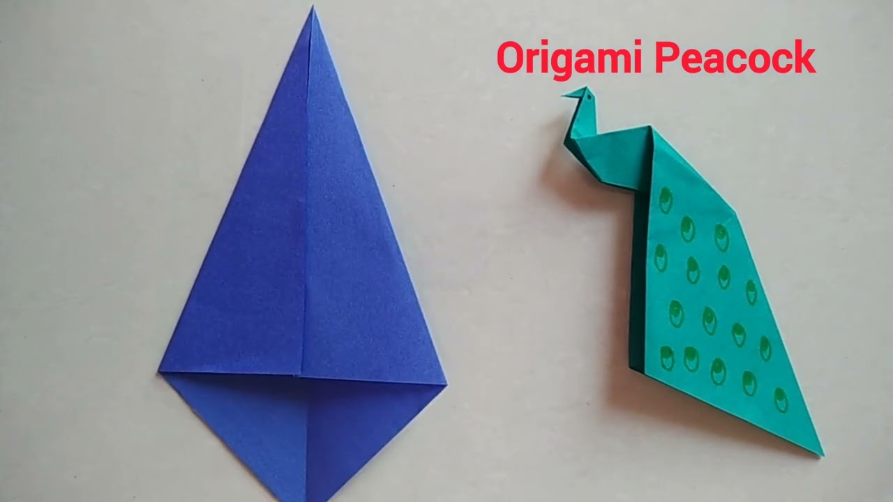 Easy Origami Peacock #Easy Origami Bird #How to paper folding Origami National Bird Peacock for kids