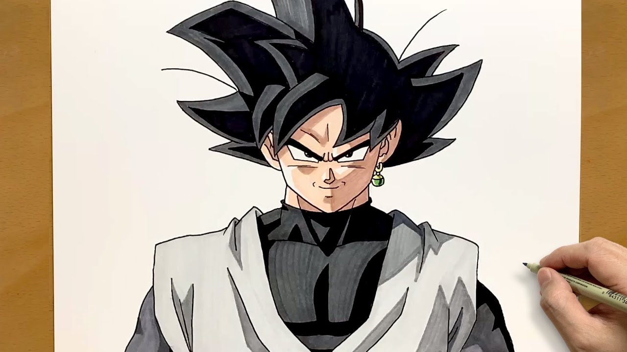 How to Draw Goku Black from Dragon Ball Super || Goku Black Drawing Step by Step || Anime Drawing