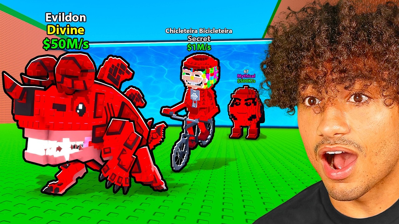 $0 To $100 TRILLION Using RED ONLY BRAINROTS In Escape Tsunami For Brainrots..