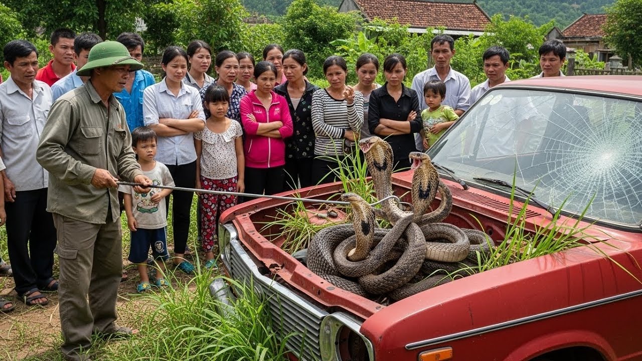 Cuộc gọi khẩn cấp từ người dân phát hiện loài rắn độc bò vào xe ô tô..