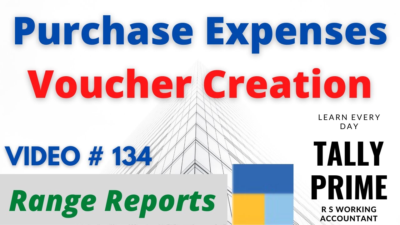 Purchase Expenses Voucher Creation in Tally Prime | How To Check Purchase Expenses From Range Report