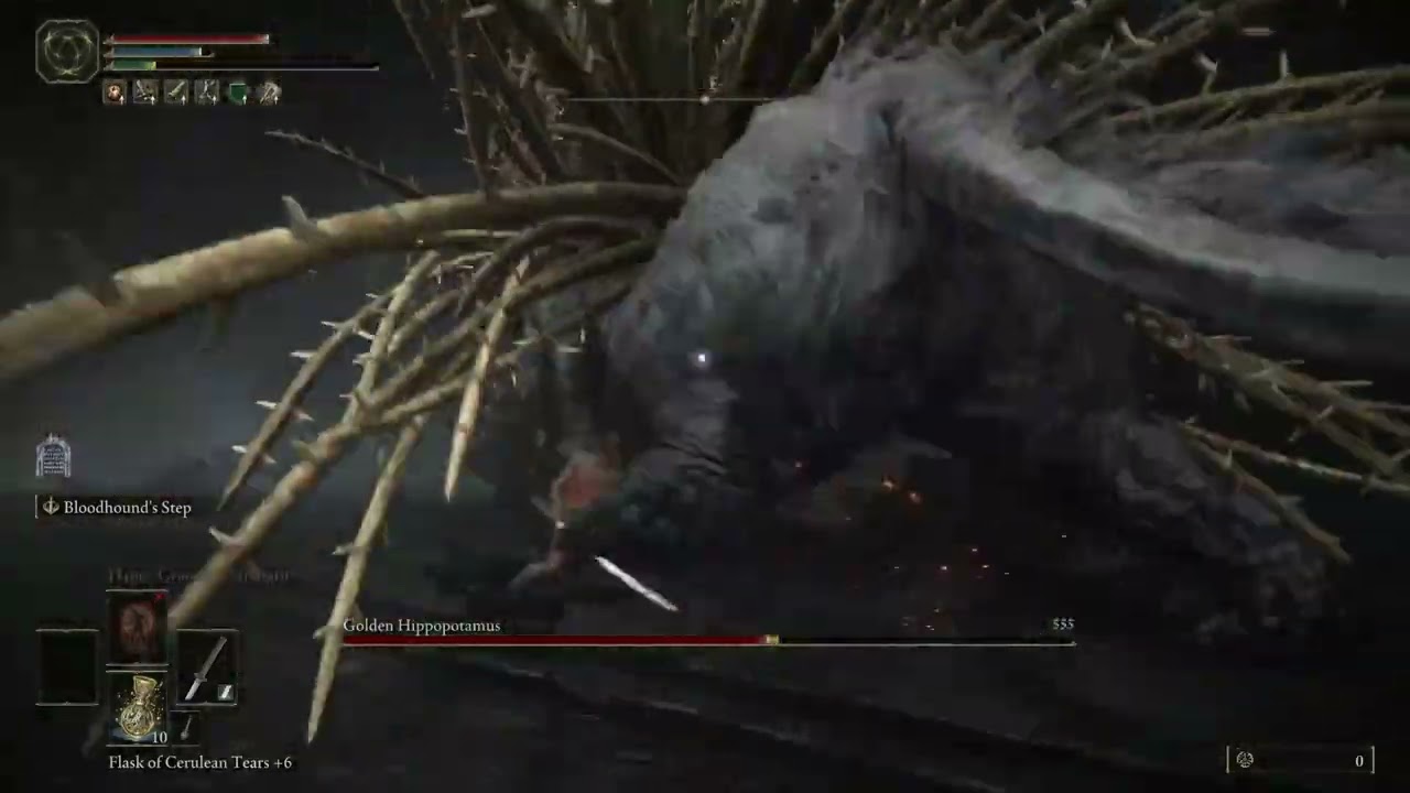 Level 1 Elden Ring DLC - Golden Hippopotamus (No hit) (No Scadu-Blessings)