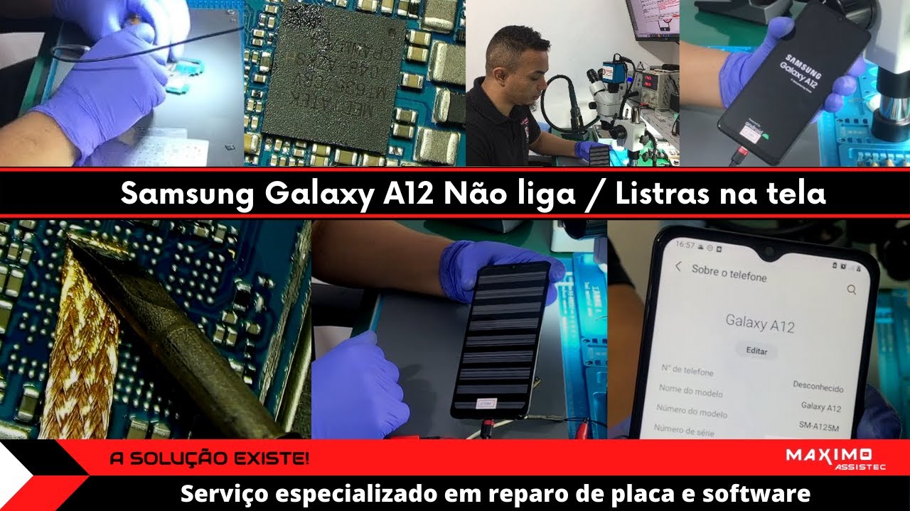 Samsung A12 Não liga / Listras na tela
