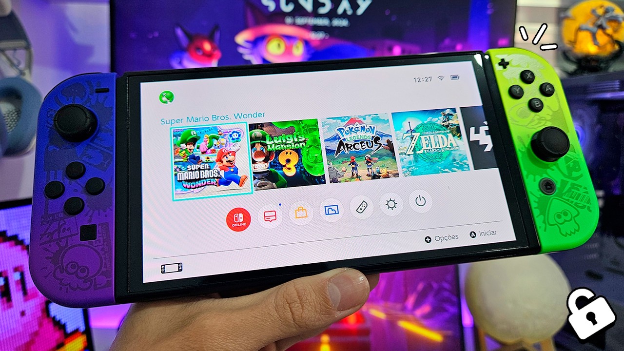 comprei um Switch DESBLOQUEADO em 2024! (vers&atilde;o splatoon)