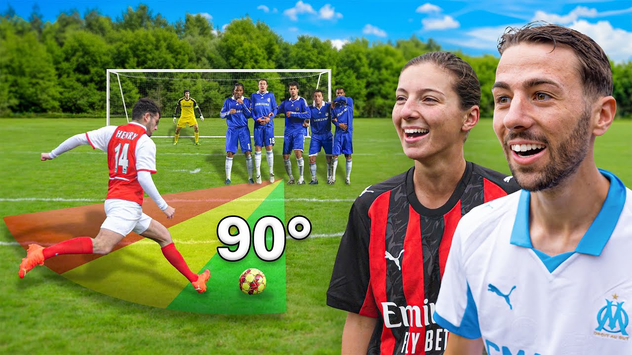 MARQUER un COUP FRANC direct de 90 &agrave; 0 degr&eacute;s