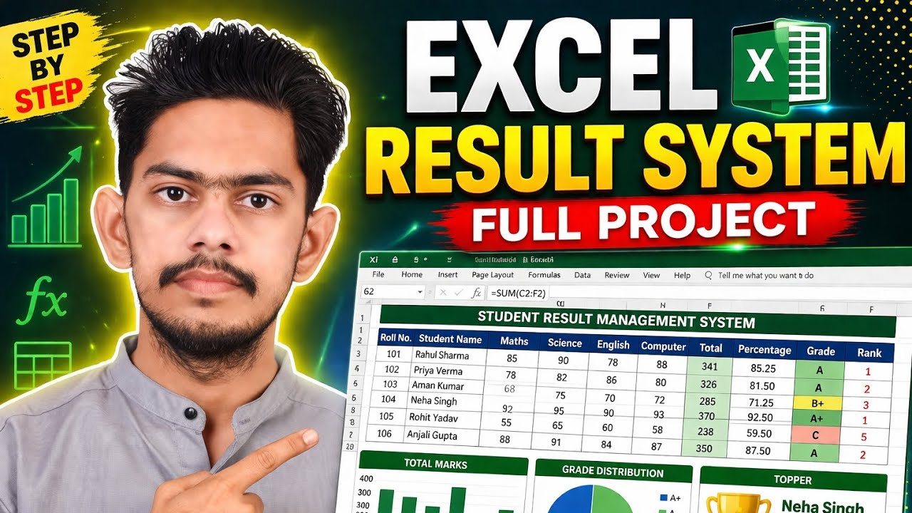 Excel Result System Full Project 🔥 | Student Management in Excel (Step by Step) @premsukhsirohi 