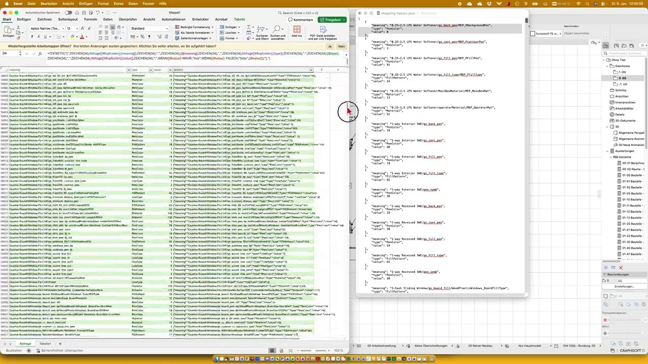 AC 28 und 29 - Wertetabelle "JSON" in Excel bearbeiten