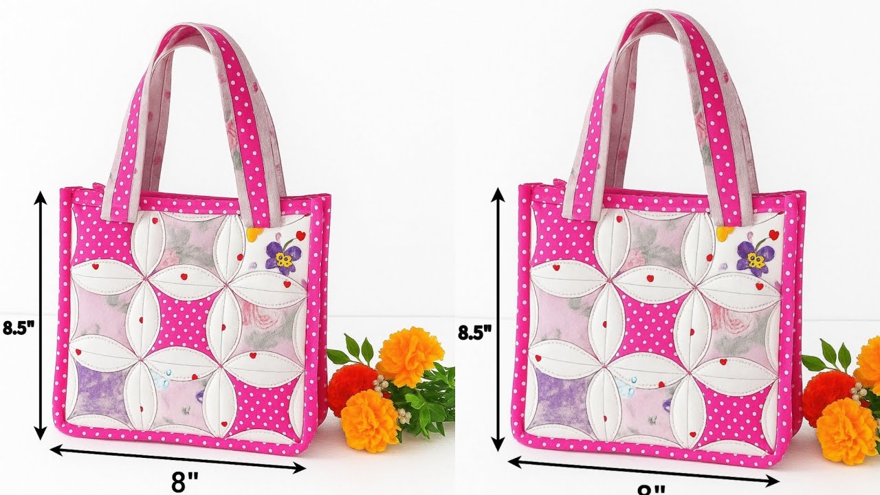 Scrap Fabric Projects // Stunning Cathedral Quilt Handbag, the Magic of Circle  Cut Pieces
