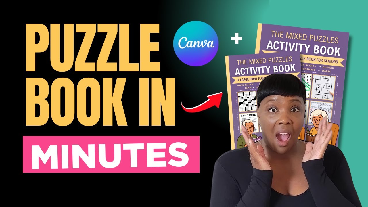 Watch Me Design a Puzzle Book Cover for Amazon KDP in 10 MINUTES (Perfect for Medium Content Books)