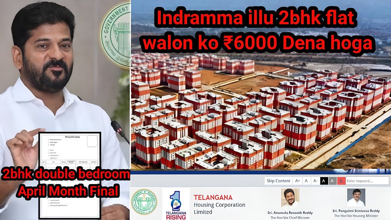 Indramma illu 2bhk flat walon ₹6000 dena hoga|indiramma  illu latest update|Telangana Schemes #2bhk