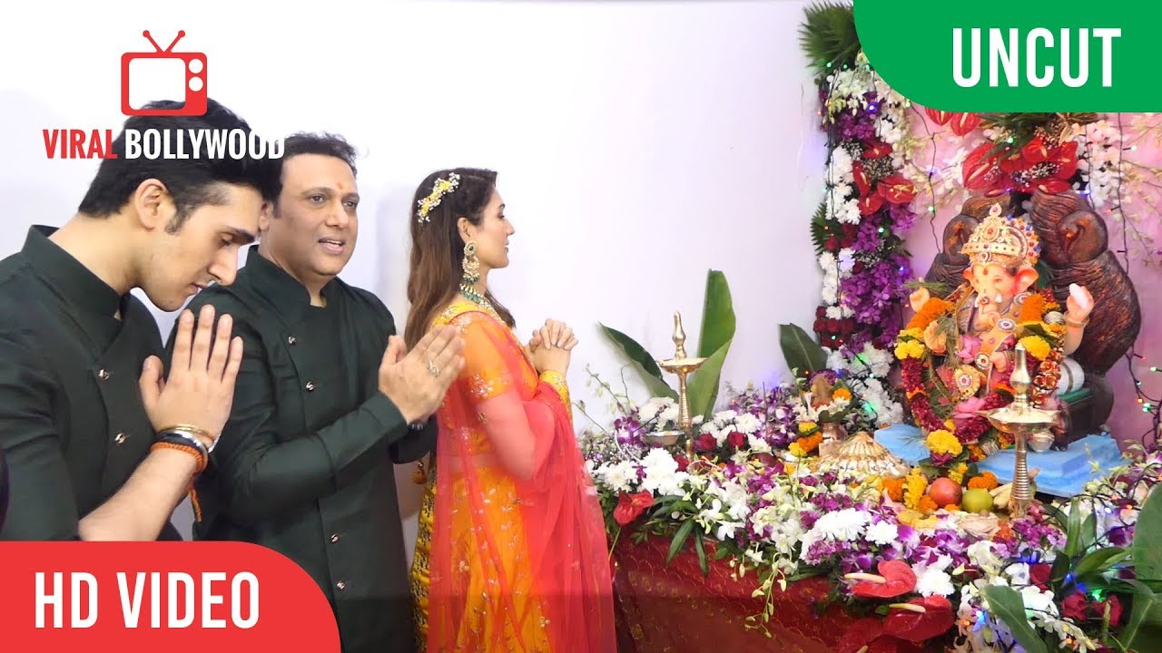 UNCUT - Govinda And Family Ganpati Pooja And Celebration | Govinda, Tina, Yashvardan