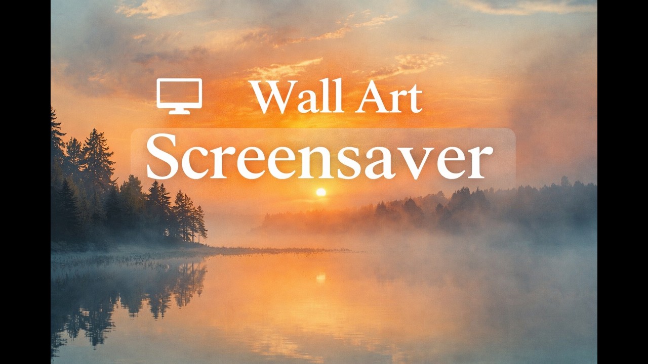 Misty Lake Wall Art | Art for Tv | Screensaver | 1 Hour Relaxation | Lake Painting