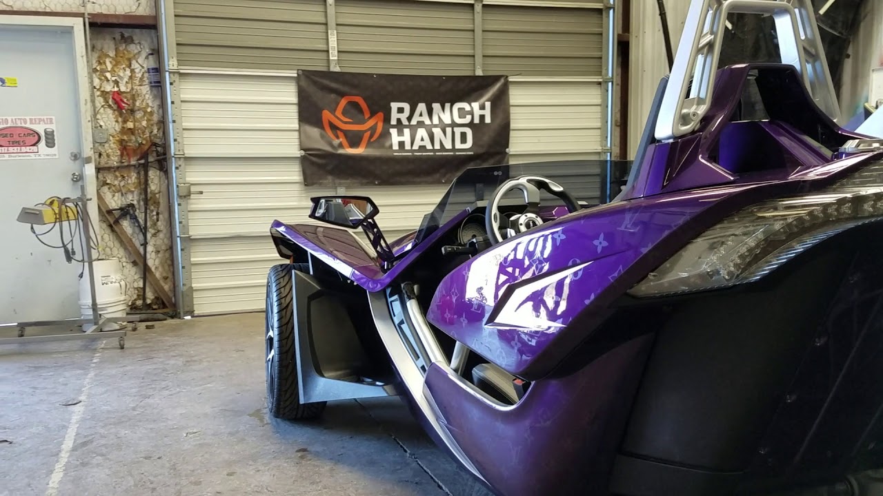 Custom Louis Vuitton paint job 2018 Polaris slingshot by Joey's Illusion Auto Body and Paint TX DFW