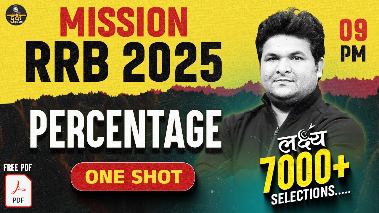 IBPS RRB 2025 Quant | MISSION RRB Series | Percentage Practice for RRB PO & Clerk Exams