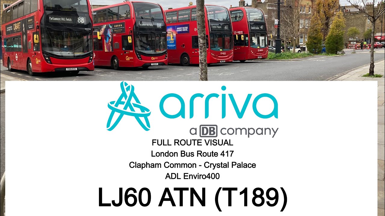 FULL ROUTE VISUAL | London Bus Route 417 - Clapham Common - Crystal Palace | LJ60 ATN - T189
