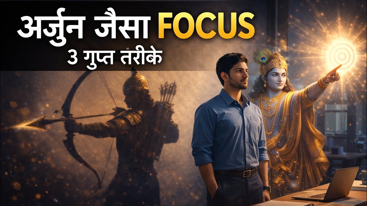 फोकस बढ़ाने का गीता फॉर्मूला 🌿 | श्री कृष्ण की 3 गुप्त तकनीकें 🏹