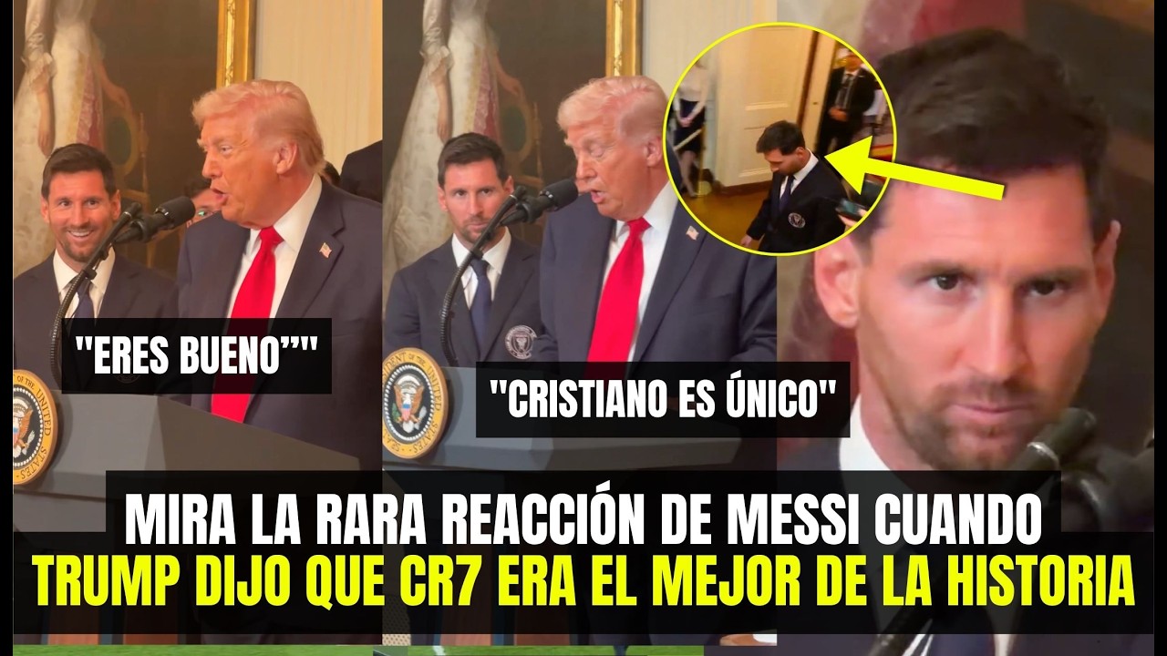 MIRA LA RARA REACCIÓN DE MESSI CUANDO TRUMP HABLABA DE CRISTIANO ¿QUÉ HIZO? ¿QUÉ DIJO?