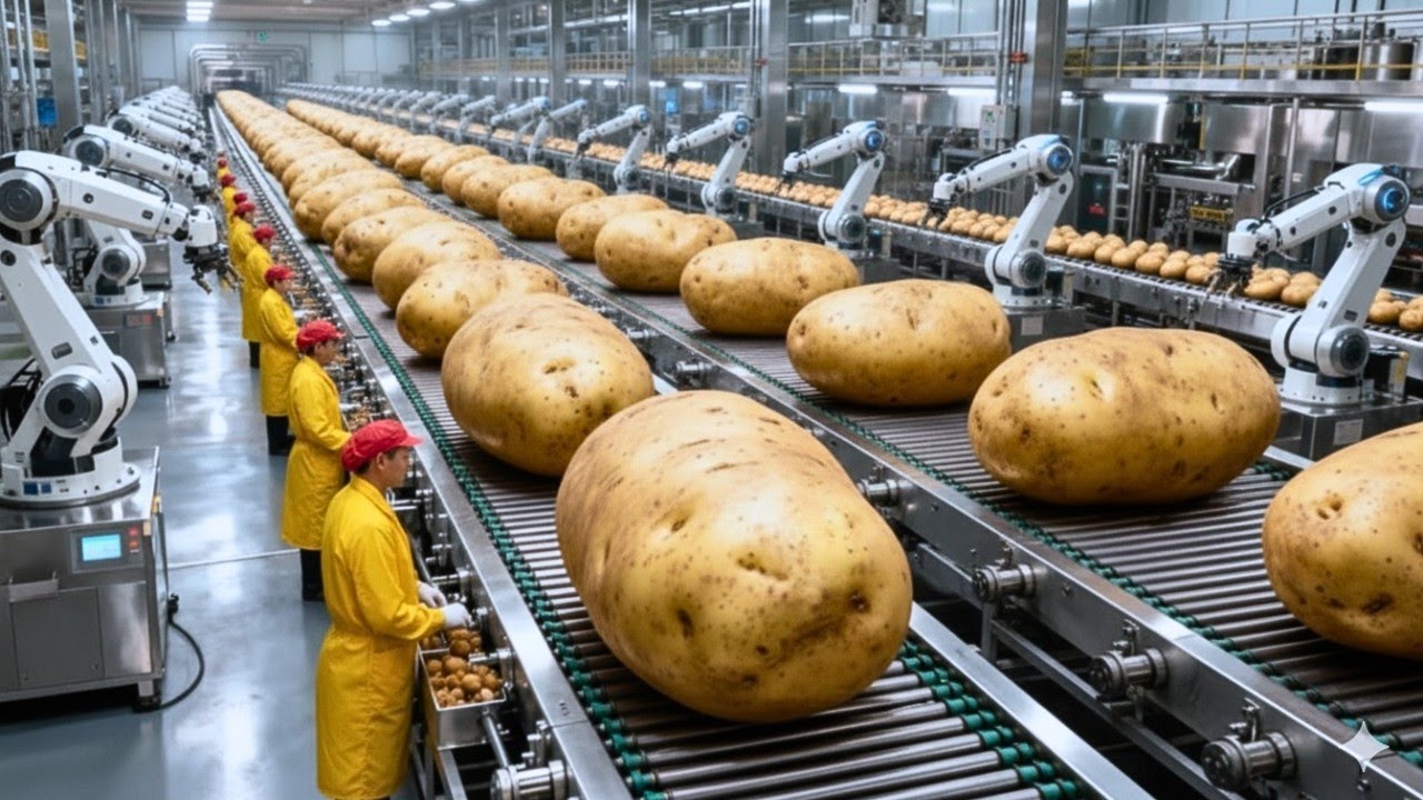 Inside a high-speed potato processing plant 🚀 | Millions produced daily (The entire process)