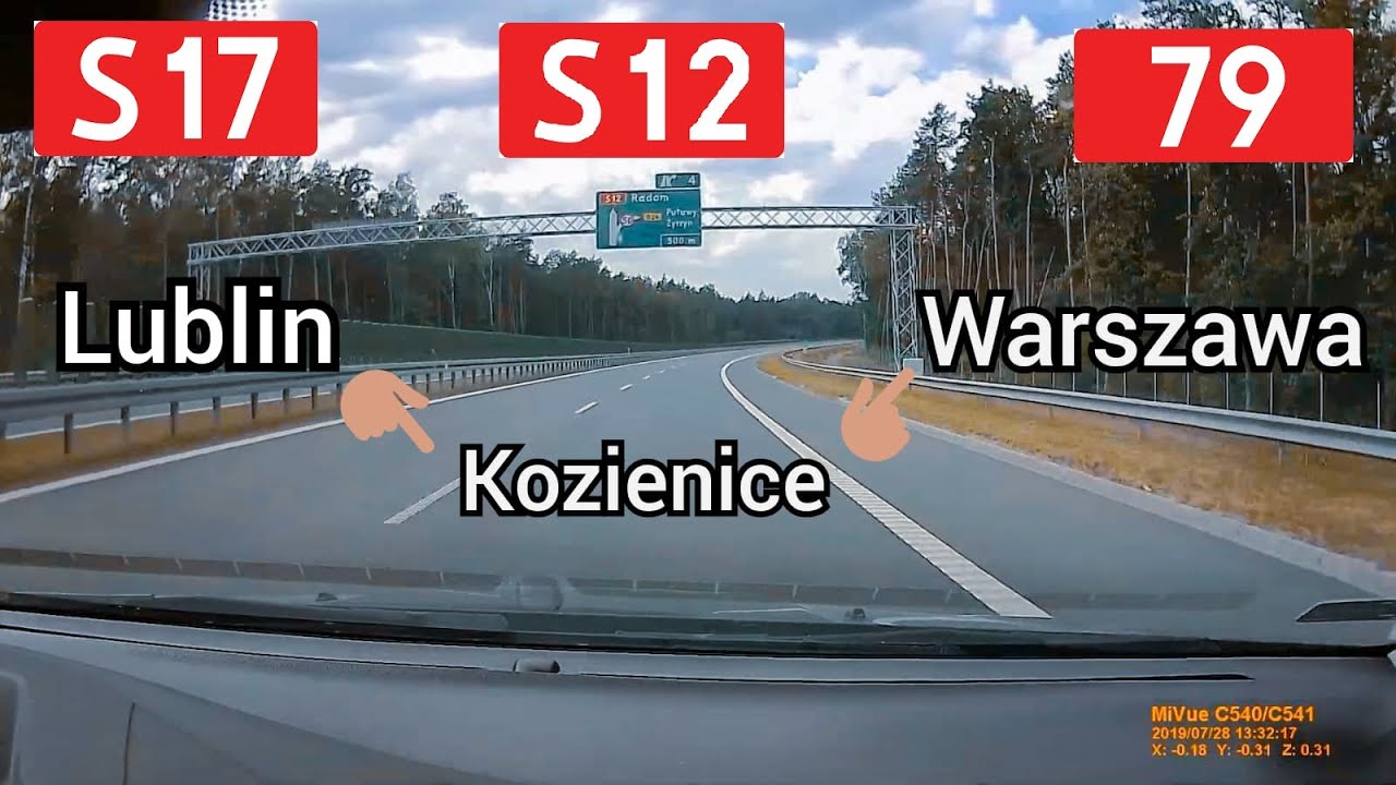 Polska: Lublin - Warszawa (przez Kozienice) S17 / S12 / DK79