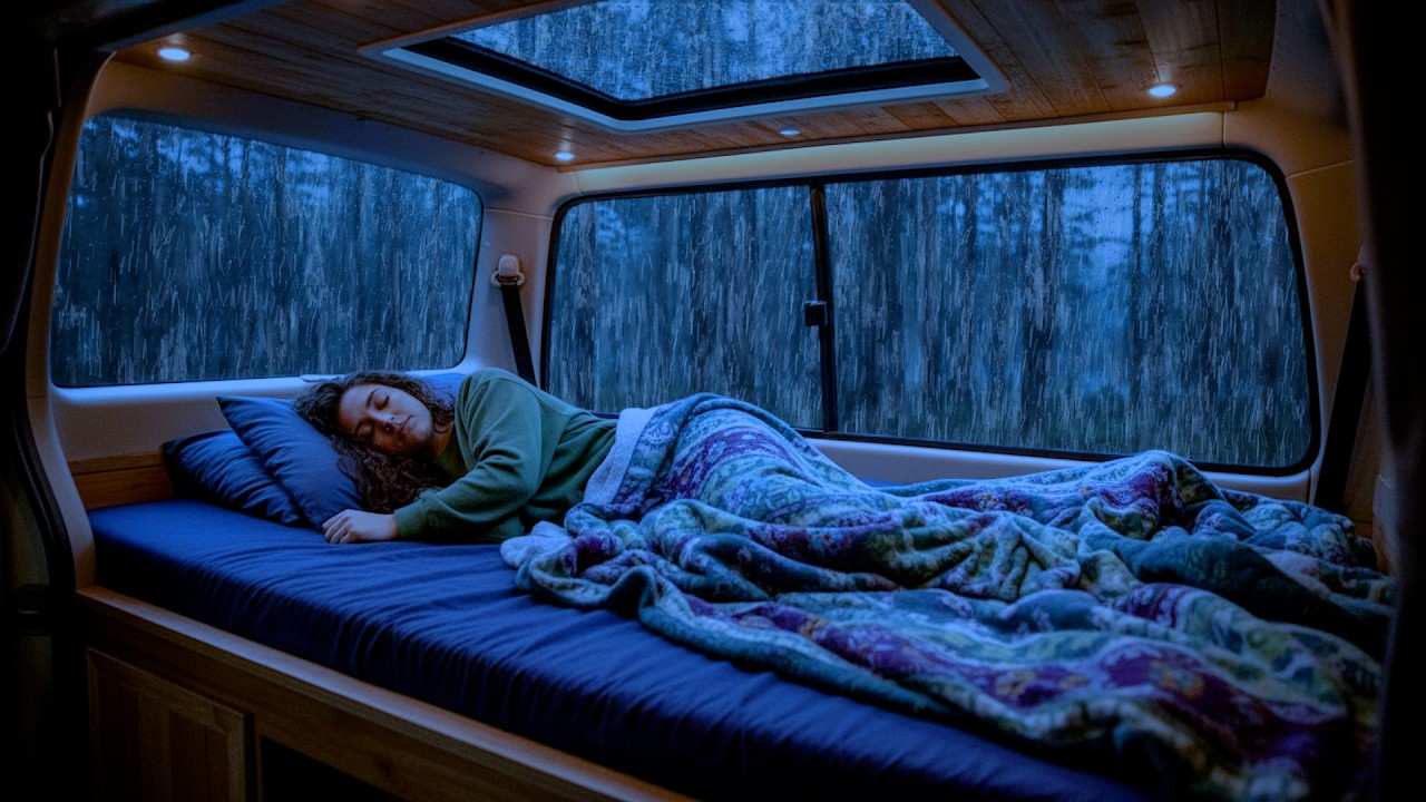Rain on Car Roof 🚗 Rain Sounds in Car with Thunder, Heavy Rain Sounds for Sleeping & Relaxation