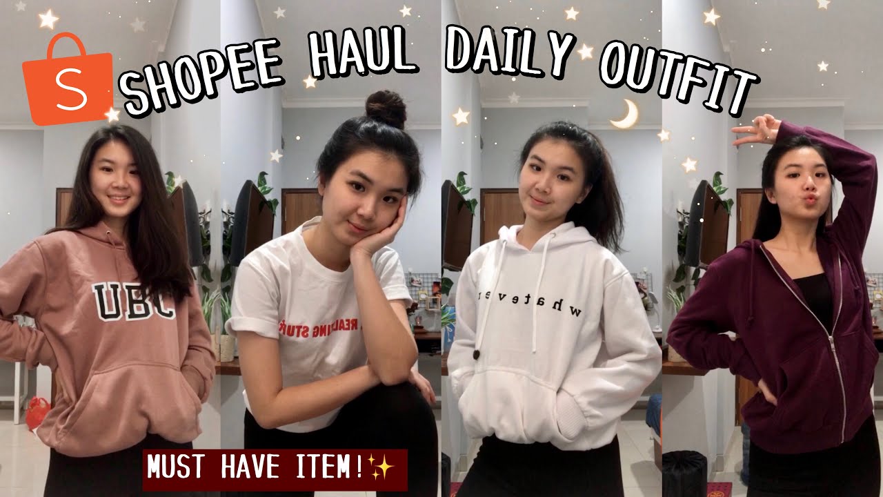 SHOPEE HAUL HOODIE OVERSIZED/JAKET H&M MURAH BANGET! | Hoodie, Jaket & T-shirt berkualitas😍🔥