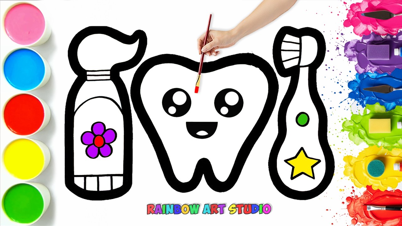 💕🎨 How To Draw a Bright Smiling Tooth | Easy Step By Step Tutorial #112