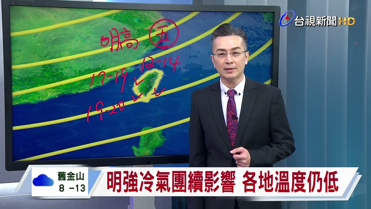 【0121台視晚間氣象】明北桃宜花短暫雨 竹苗.台東雲量多