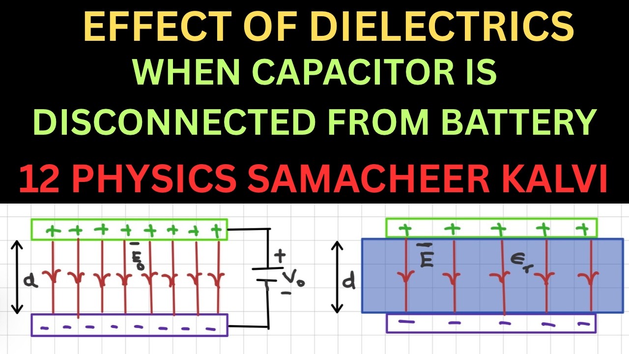 Effects of dielectrics/Capacitor/Disconnected from battery/Electrostatics/12 Physics/ Quick Learning