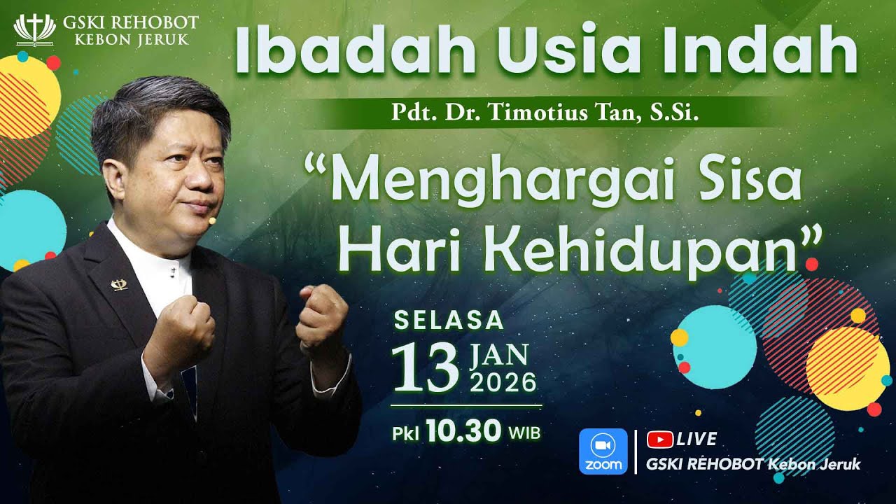IBADAH USIN | Selasa, 13 Jan 2026 |  | Pdt. Dr. Timotius Tan, S.Si.
