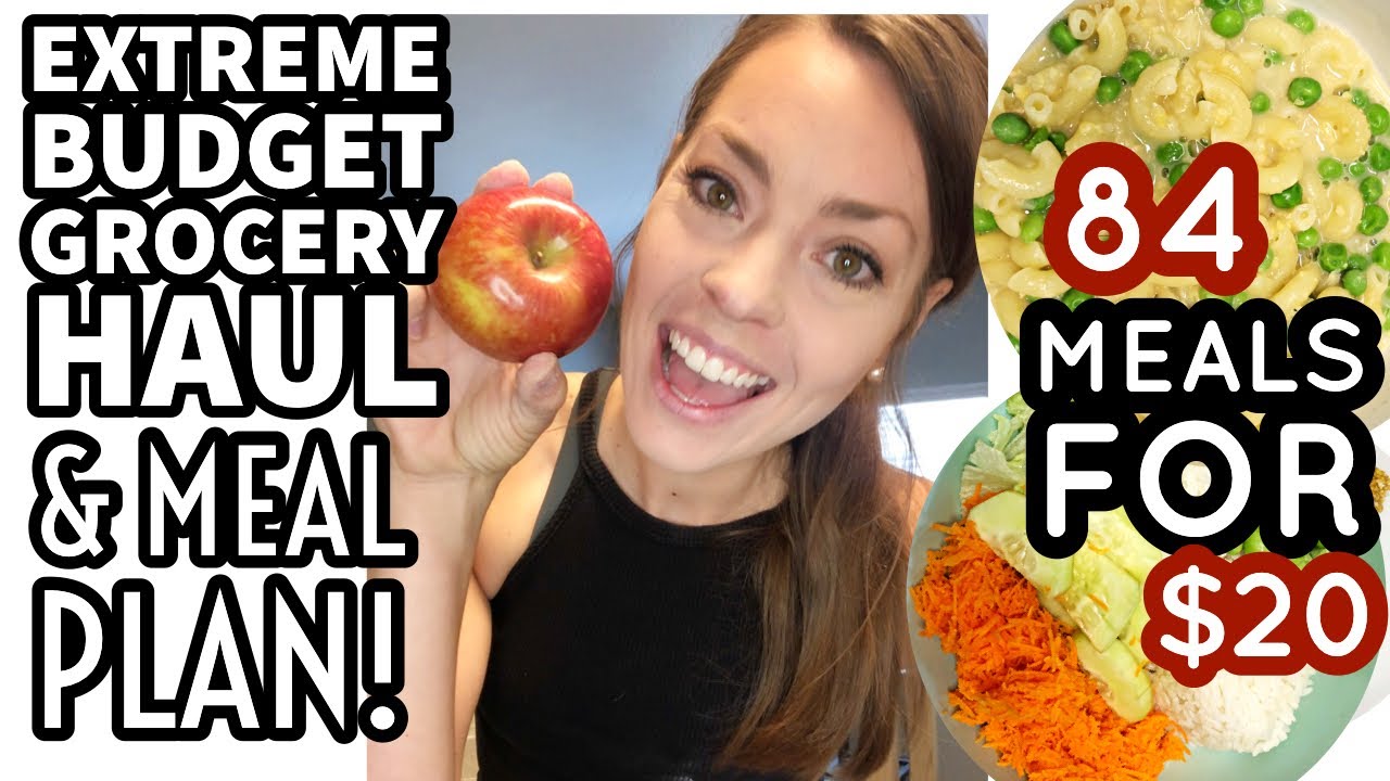 EXTREME BUDGET GROCERY HAUL & MEAL PLAN | 84 Meals For $20 | Vegan On A Budget 🌱